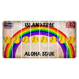 Hawaii Rainbow Island Time Cut License Plate Strips (Set of 8) Softball