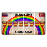 Hawaii Rainbow Island Time Cut License Plate Strips (Set of 8) French Fries