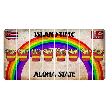 Hawaii Rainbow Island Time Cut License Plate Strips (Set of 8) French Fries