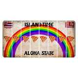 Hawaii Rainbow Island Time Cut License Plate Strips (Set of 8) Pizza