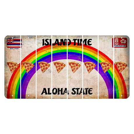 Hawaii Rainbow Island Time Cut License Plate Strips (Set of 8) Pizza