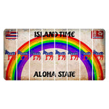 Hawaii Rainbow Island Time Cut License Plate Strips (Set of 8) Democrat