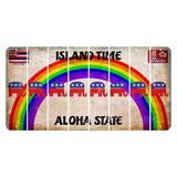 Hawaii Rainbow Island Time Cut License Plate Strips (Set of 8) Republican