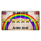Hawaii Rainbow Island Time Cut License Plate Strips (Set of 8) School Bus