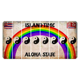 Hawaii Rainbow Island Time Cut License Plate Strips (Set of 8) Yin Yang