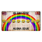 Hawaii Rainbow Island Time Cut License Plate Strips (Set of 8) Emoji - Laughing