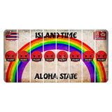 Hawaii Rainbow Island Time Cut License Plate Strips (Set of 8) Emoji - Pissed