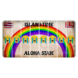 Hawaii Rainbow Island Time Cut License Plate Strips (Set of 8) Emoji - Crying