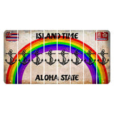Hawaii Rainbow Island Time Cut License Plate Strips (Set of 8) Boat Anchor