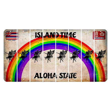 Hawaii Rainbow Island Time Cut License Plate Strips (Set of 8) Fairy