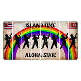 Hawaii Rainbow Island Time Cut License Plate Strips (Set of 8) Fireman with Axe