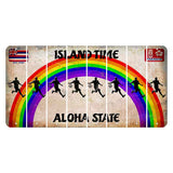 Hawaii Rainbow Island Time Cut License Plate Strips (Set of 8) Soccer Player