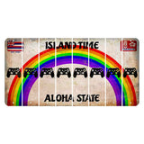 Hawaii Rainbow Island Time Cut License Plate Strips (Set of 8) X Controller