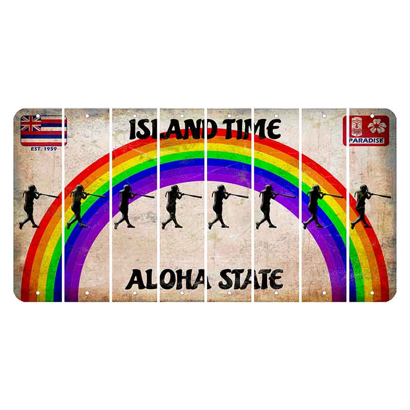 Hawaii Rainbow Island Time Cut License Plate Strips (Set of 8) Softball Batter
