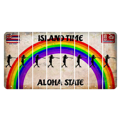 Hawaii Rainbow Island Time Cut License Plate Strips (Set of 8) Softball Batter