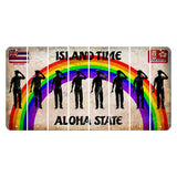 Hawaii Rainbow Island Time Cut License Plate Strips (Set of 8) Police Officer