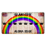 Hawaii Rainbow Island Time Cut License Plate Strips (Set of 8) Crown