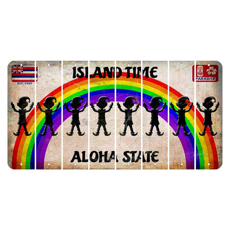 Hawaii Rainbow Island Time Cut License Plate Strips (Set of 8) Elf