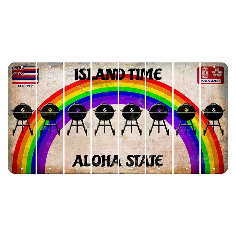 Hawaii Rainbow Island Time Cut License Plate Strips (Set of 8) Grill