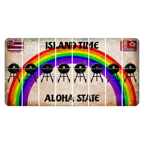 Hawaii Rainbow Island Time Cut License Plate Strips (Set of 8) Grill