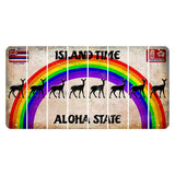 Hawaii Rainbow Island Time Cut License Plate Strips (Set of 8) Doe