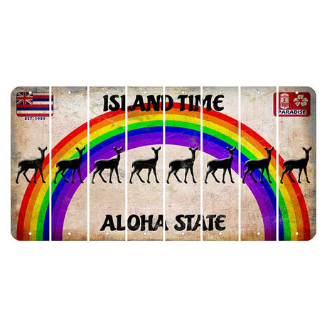 Hawaii Rainbow Island Time Cut License Plate Strips (Set of 8) Doe
