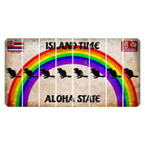 Hawaii Rainbow Island Time Cut License Plate Strips (Set of 8) Beaver