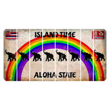 Hawaii Rainbow Island Time Cut License Plate Strips (Set of 8) Elephant
