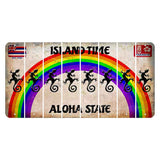Hawaii Rainbow Island Time Cut License Plate Strips (Set of 8) Gecko