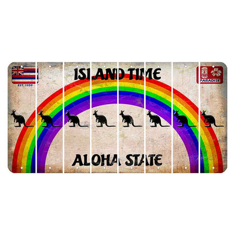 Hawaii Rainbow Island Time Cut License Plate Strips (Set of 8) Kangaroo