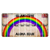Hawaii Rainbow Island Time Cut License Plate Strips (Set of 8) Handcuffs