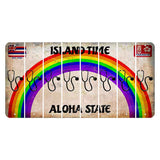 Hawaii Rainbow Island Time Cut License Plate Strips (Set of 8) Stethoscope