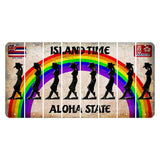 Hawaii Rainbow Island Time Cut License Plate Strips (Set of 8) Cowgirl - Leaning