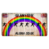 Hawaii Rainbow Island Time Cut License Plate Strips (Set of 8) Soldier - Running