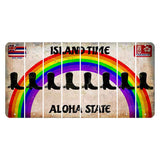 Hawaii Rainbow Island Time Cut License Plate Strips (Set of 8) Cowboy Boot