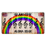 Hawaii Rainbow Island Time Cut License Plate Strips (Set of 8) Music Note