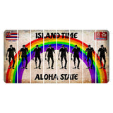 Hawaii Rainbow Island Time Cut License Plate Strips (Set of 8) Zombie