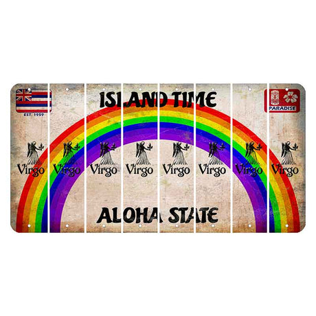 Hawaii Rainbow Island Time Cut License Plate Strips (Set of 8) Zodiac Sign - Virgo