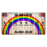 Hawaii Rainbow Island Time Cut License Plate Strips (Set of 8) Zodiac Sign - Aquarius