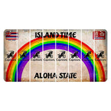 Hawaii Rainbow Island Time Cut License Plate Strips (Set of 8) Zodiac Sign - Capricorn