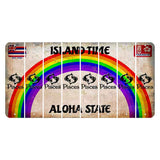 Hawaii Rainbow Island Time Cut License Plate Strips (Set of 8) Zodiac Sign - Pisces