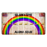Hawaii Rainbow Island Time Cut License Plate Strips (Set of 8) Backhoe
