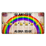 Hawaii Rainbow Island Time Cut License Plate Strips (Set of 8) Wrecking Ball Crane