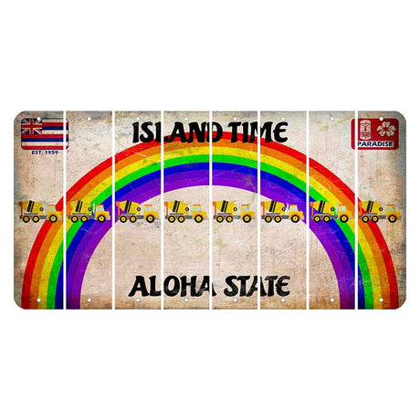 Hawaii Rainbow Island Time Cut License Plate Strips (Set of 8) Cement Truck