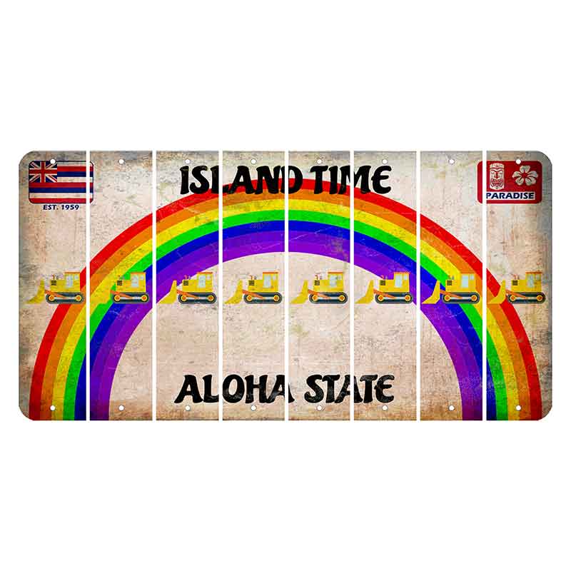 Hawaii Rainbow Island Time Cut License Plate Strips (Set of 8) Dozer