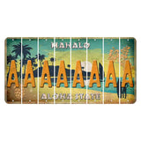 Hawaii Pineapple Cut License Plate Strips (Set of 8) A