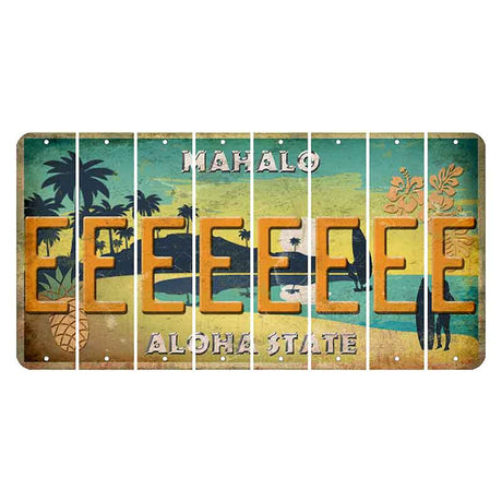 Hawaii Pineapple Cut License Plate Strips (Set of 8) E
