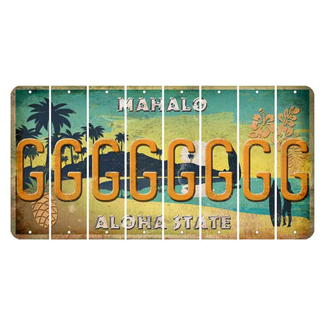 Hawaii Pineapple Cut License Plate Strips (Set of 8) G