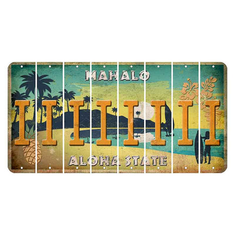 Hawaii Pineapple Cut License Plate Strips (Set of 8) I