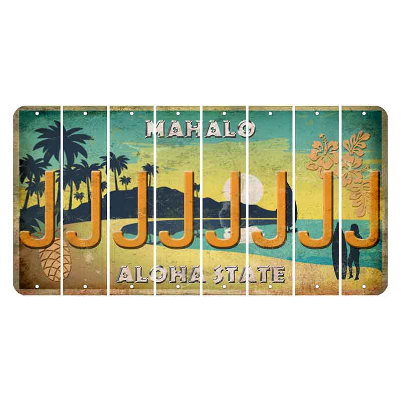 Hawaii Pineapple Cut License Plate Strips (Set of 8) J